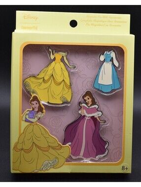 Disney Loungefly Beauty And The Beast Belle Magnetic Paper Doll Pin Set (C10)